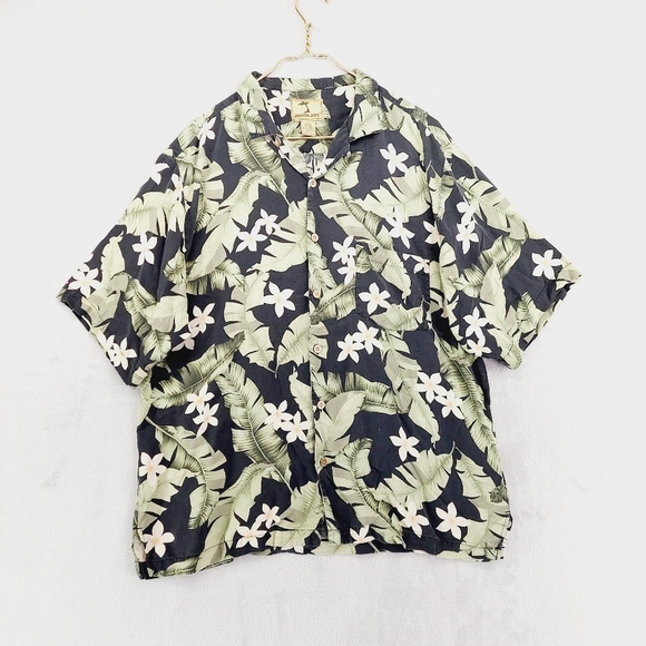 Jamaica Jaxx Other - Jamaica Jaxx Hawaiian Camp 100% Silk Black Green Yellow Men's Shirt P6572